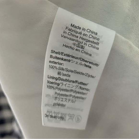 J. Crew Silk Gingham Spaghetti Strap Ruffle Tiered Midi‎ Dress Blue White Size 4 - Picture 11 of 11